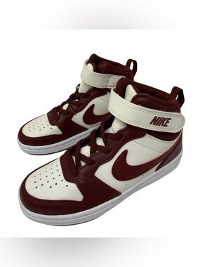Nike Court Borough Mid 2 PSV Little boys 12C White Dark team red CD7783-013 New